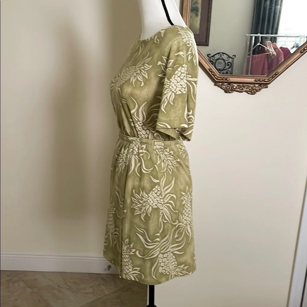 Tommy Bahama silk Olive Green Floral Top and Skirt Set